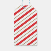 トナカイのクリスマス誕生日ゴールドの雪の結晶プレゼント ギフトタグ (裏面)