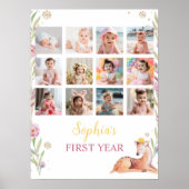 トナカイのクリスマス誕生日写真マイルストーンポスター ポスター (正面)