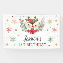 トナカイのクリスマス1st誕生日の冬の鹿