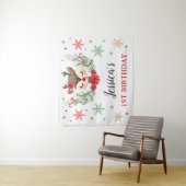 トナカイのクリスマス1st誕生日ウィンターディアバナー タペストリー (インサイチュ)