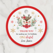 トナカイのクリスマス1st誕生日レッドウィンターディアー フェイバータグ (正面)