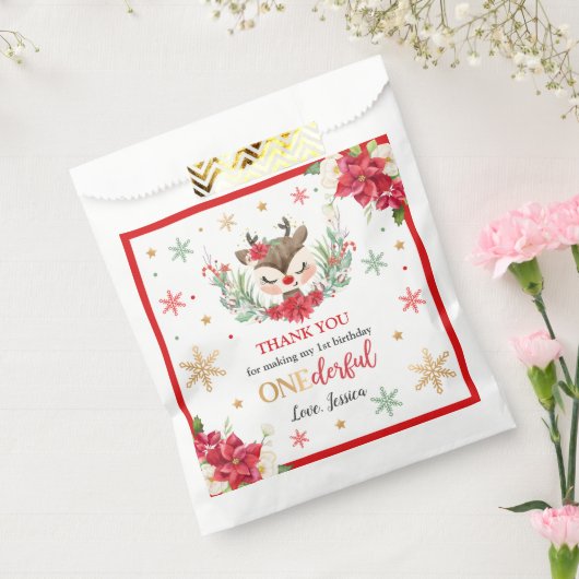 トナカイのクリスマス1st誕生日レッドウィンターディアー フェイバーバッグ (封をした状態)