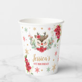 トナカイのクリスマス1st誕生日レッドウィンターディアー 紙コップ (裏面)