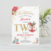 トナカイのクリスマス2ndバースデーレッドウィンターディアー 招待状 (スタンド正面)