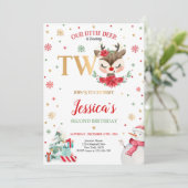 トナカイのクリスマス2ndバースデーレッドウィンターディアー 招待状 (スタンド正面)