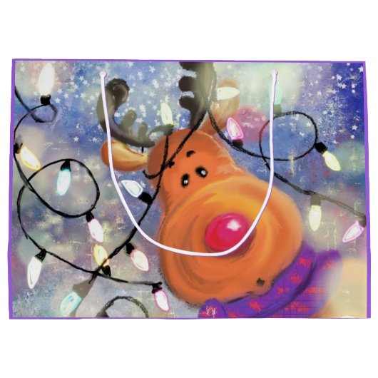 トナカイのクリスマス ギフトバッグ (裏面)