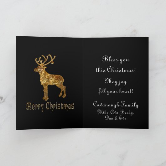 トナカイのクリスマス シーズンカード (内部)