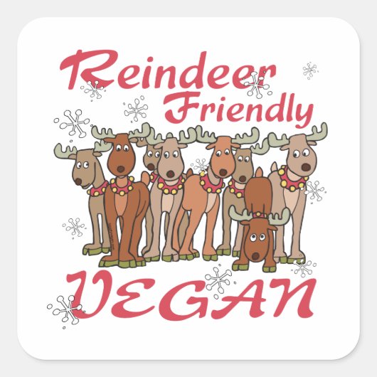 トナカイのクリスマス スクエアシール (正面)