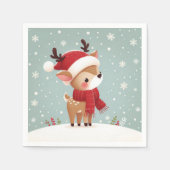 トナカイのクリスマス スタンダードカクテルナプキン (正面)