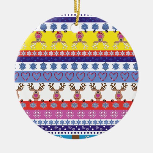 トナカイのクリスマス セラミックオーナメント (正面)