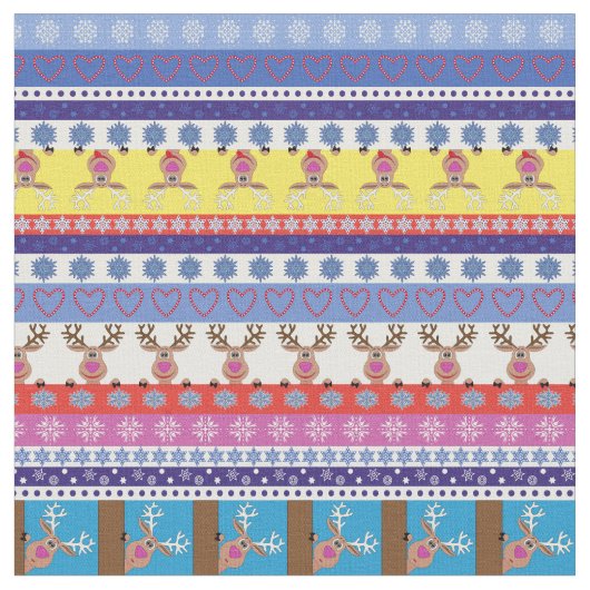 トナカイのクリスマス ファブリック (クローズアップ)