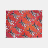 トナカイのクリスマス フリースブランケット (正面(横))