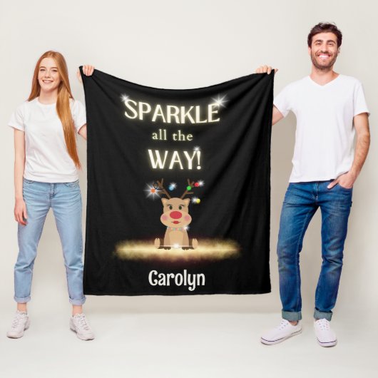 トナカイのクリスマス フリースブランケット (インサイチュ)