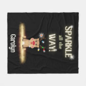 トナカイのクリスマス フリースブランケット (正面(横))