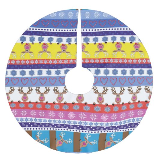 トナカイのクリスマス ブラッシュドポリエステルツリースカート (正面)