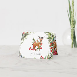 トナカイのクリスマス・ベビーシャワーありがとう サンキューカード