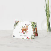 トナカイのクリスマス・ベビーシャワーありがとう サンキューカード (正面)