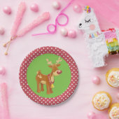 トナカイのクリスマス ペーパープレート (パーティー)