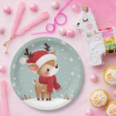 トナカイのクリスマス ペーパープレート (パーティー)