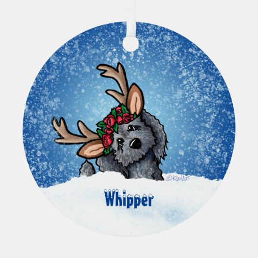 トナカイのクリスマス メタルオーナメント (正面)