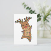 トナカイのクリスマス 冬の動物 鹿 シーズンポストカード (スタンド正面)