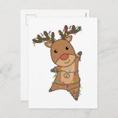 トナカイのクリスマス 冬の動物 鹿 シーズンポストカード (正面/裏面)