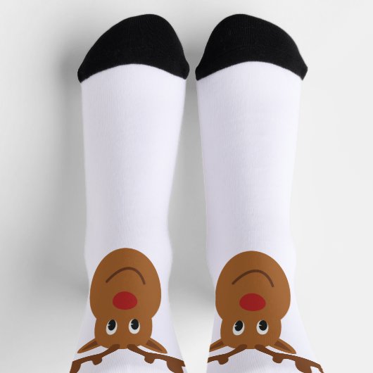 トナカイのクリスマスTシャツ ソックス (上部)