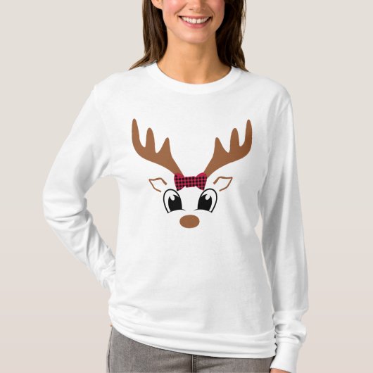 トナカイのクリスマスTシャツ Tシャツ (正面)