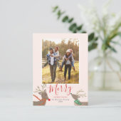 トナカイのゲームホリデーフォトカード シーズンポストカード (スタンド正面)