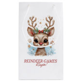 トナカイのゲーム開始！休日抱き枕 スモールペーパーバッグ (裏面)