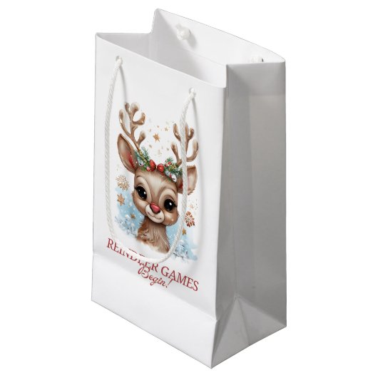 トナカイのゲーム開始！休日抱き枕 スモールペーパーバッグ (正面アングル)