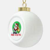 トナカイのサンタクロースの漫画 セラミックボールオーナメント (右)