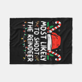 トナカイのサンタ・クリスマスを撮影する可能性が最も高い フリースブランケット (正面(横))