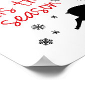 トナカイのシルエット・クリスマス ポスター (角)