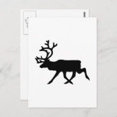 トナカイのシルエット ポストカード (正面/裏面)