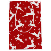 トナカイのシームレスなパターン背景 ミディアムペーパーバッグ (正面)