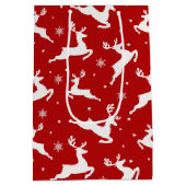 トナカイのシームレスなパターン背景 ミディアムペーパーバッグ (裏面)