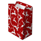 トナカイのシームレスなパターン背景 ミディアムペーパーバッグ (裏面アングル)