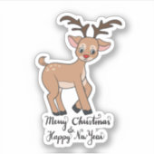 トナカイのシールをルドルフ シール (正面)