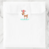 トナカイのシール ラウンドシール (バッグ)