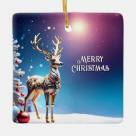 トナカイのジュエルクリスマスホリデーオーナメント セラミックオーナメント