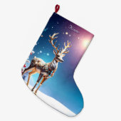 トナカイのジュエルズ クリスマス ホリデー ストッキング (正面 (吊り時))