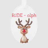 トナカイのジョーク クリスマス アクリル オーナメント (裏面)