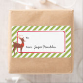 トナカイのストライプ緑のカスタムラベルからギフト ラベル (インサイチュ)