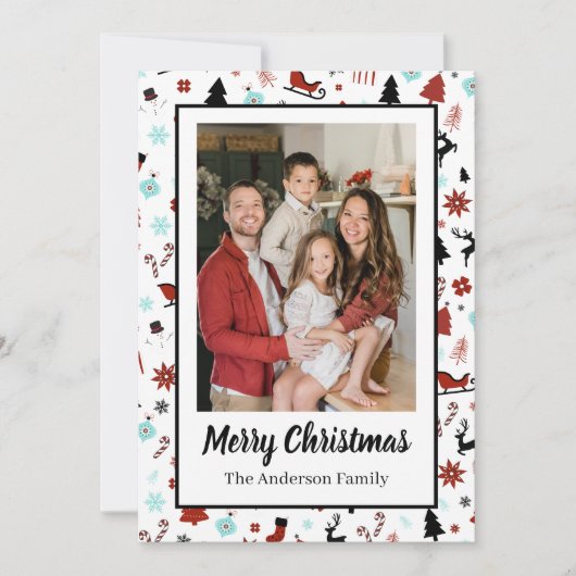 トナカイのスレイジのクリスマスツリー シーズンカード (正面)