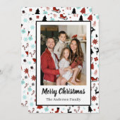 トナカイのスレイジのクリスマスツリー シーズンカード (正面/裏面)