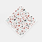 トナカイのスレイ クリスマス 松の木 スタンダードランチョンナプキン (角)