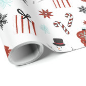 トナカイのスレイ クリスマス 松の木 ラッピングペーパー (ロールコーナー)