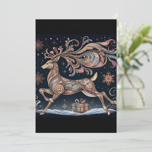 トナカイのセレナーデのクリスマスグリーティング 招待状 (スタンド正面)