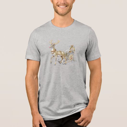 トナカイのソリ メンズTシャツ トライブレンドTシャツ (正面)